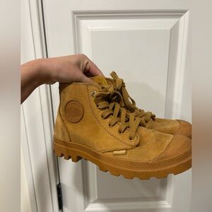 Palladium Women Tan Lace-Up Boots